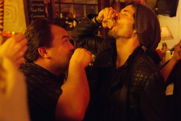 THE D TRAIN - 2015 FILM STILL - Jack Black (Dan Landsman) and James Marsden (Oliver Lawless) - Photo Credit:  Hilary Bronwyn Gayle.  An IFC Films release.